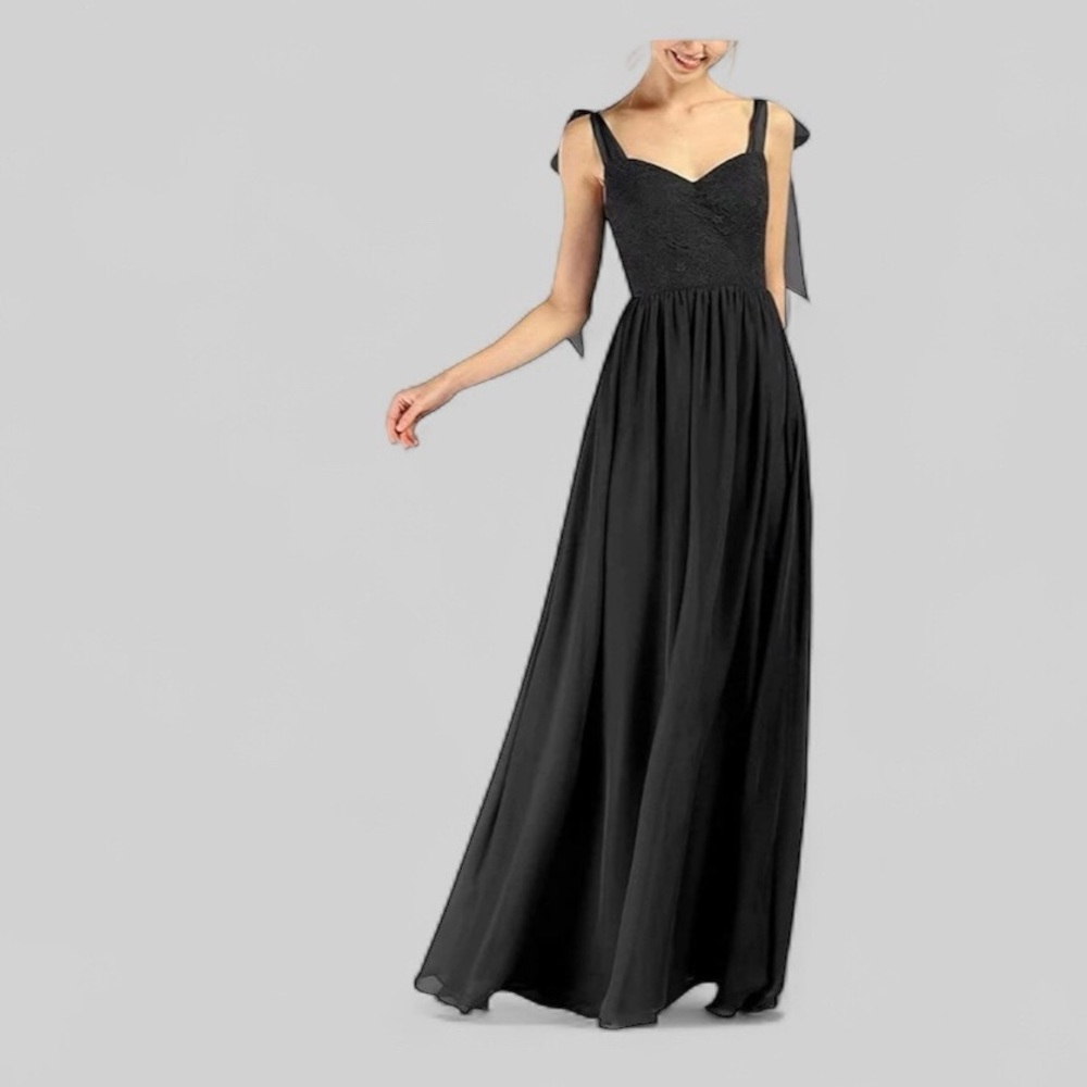 NWT Azazie Penny black formal chiffon dress
